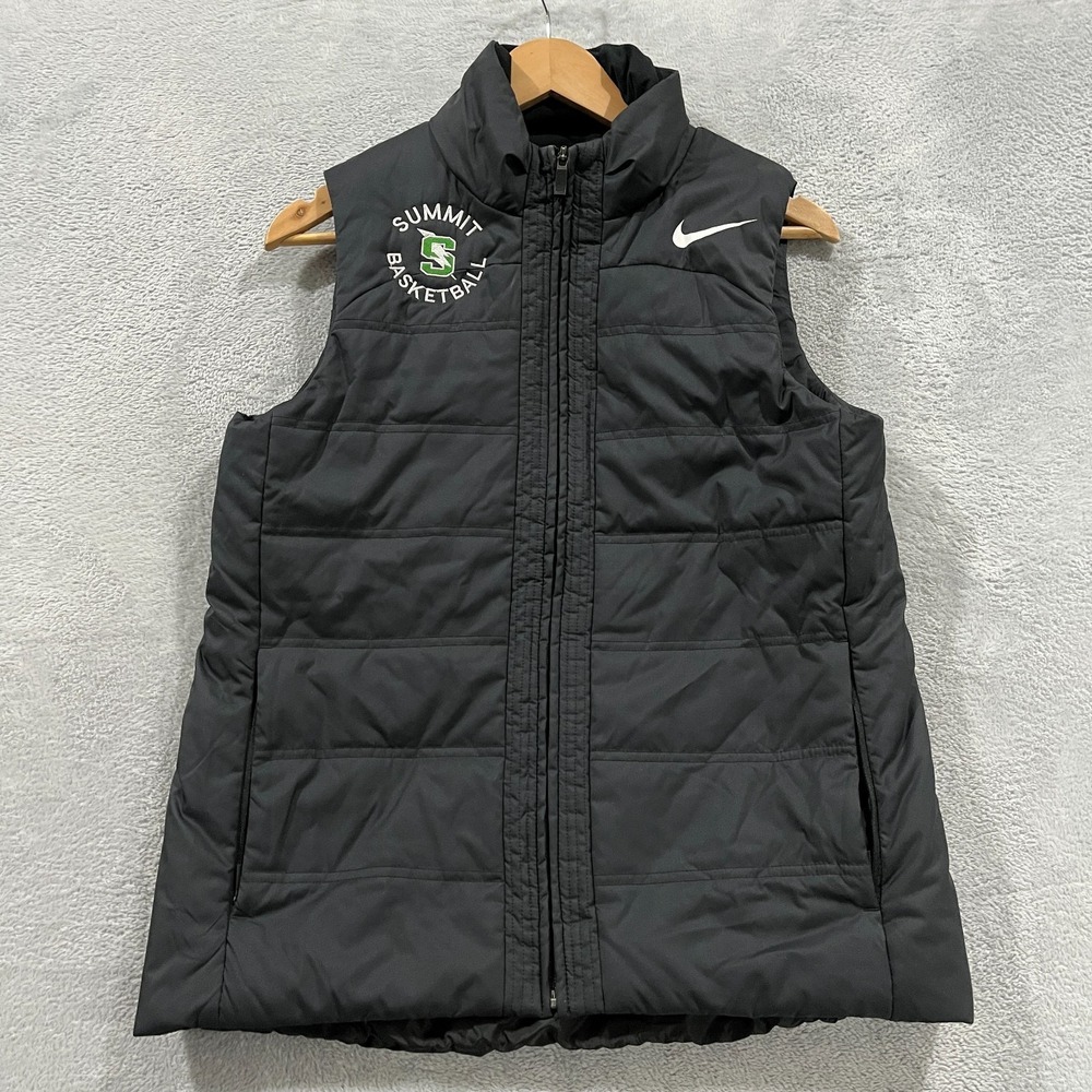 Nike Women's Essential Filled Warm Sport Puffer Vest Jacket Medium Black